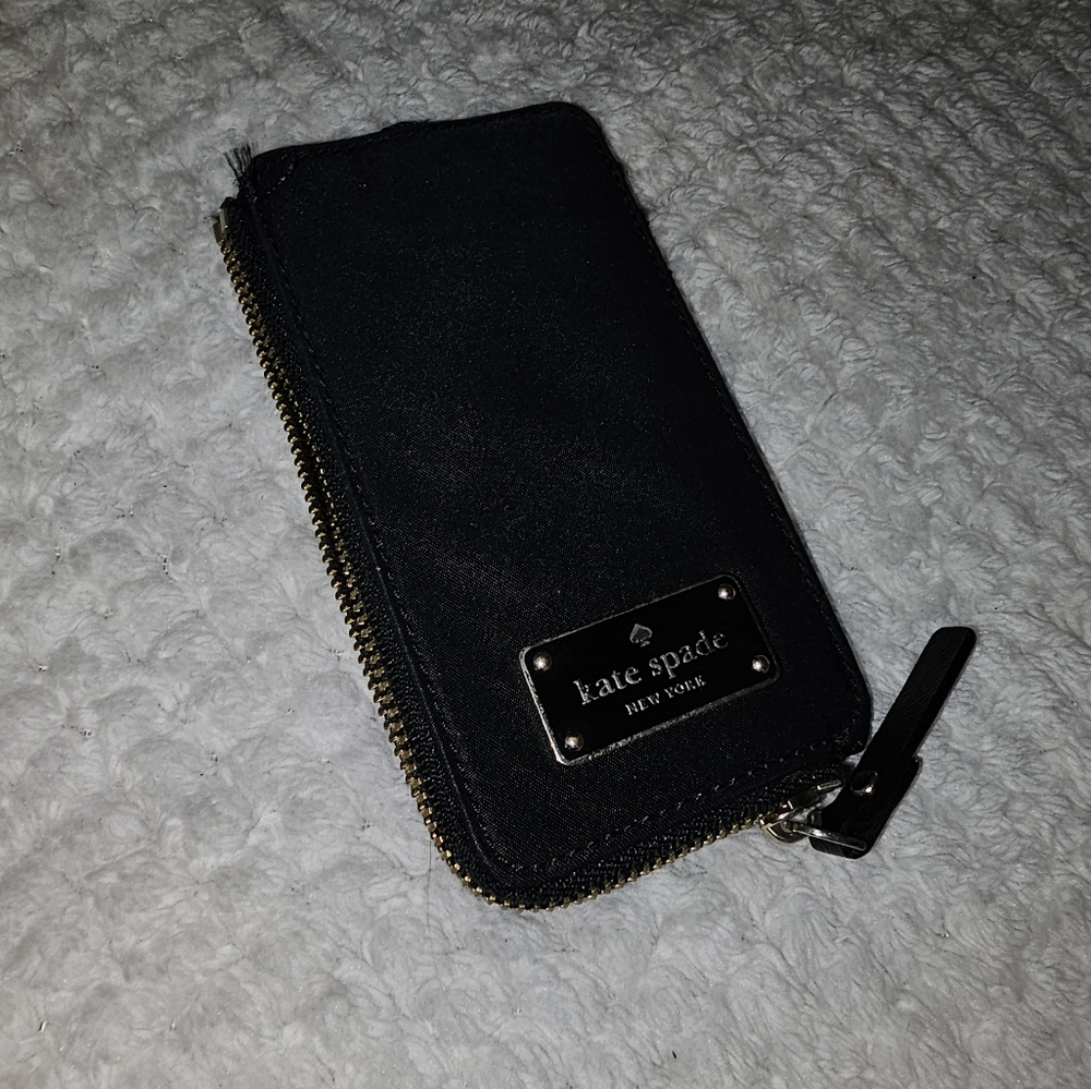 Kate Spade Black Zip-Around Card Wallet